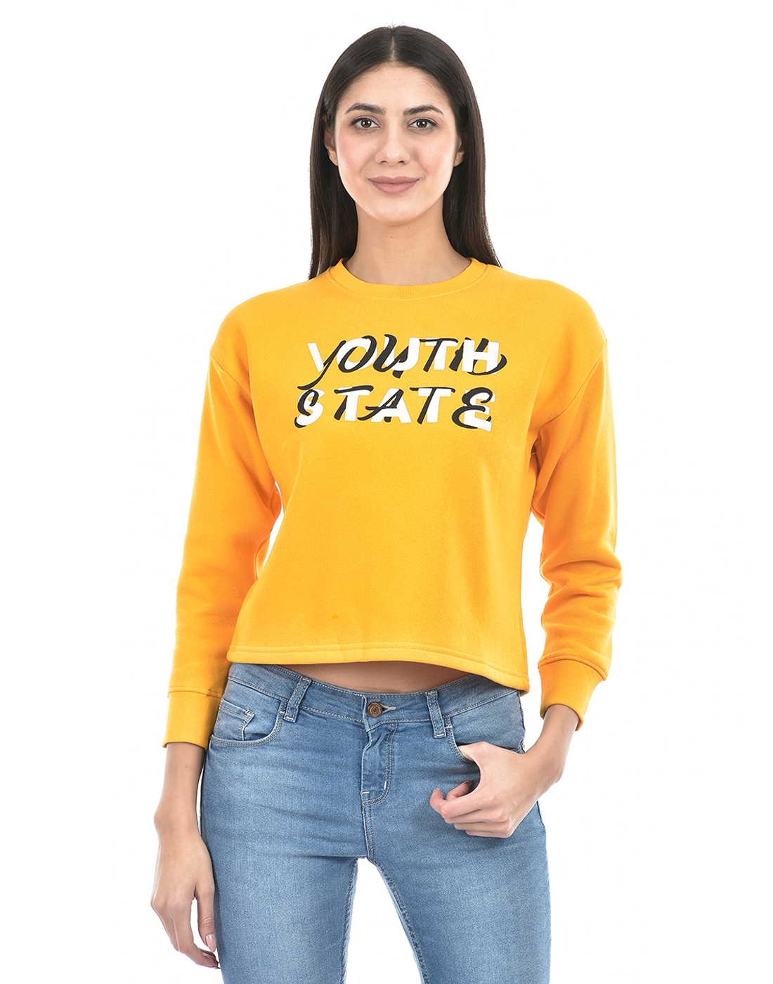 Numero Uno Women Typography Yellow Sweat Shirt